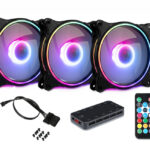 RGB 3 Fans With Remote